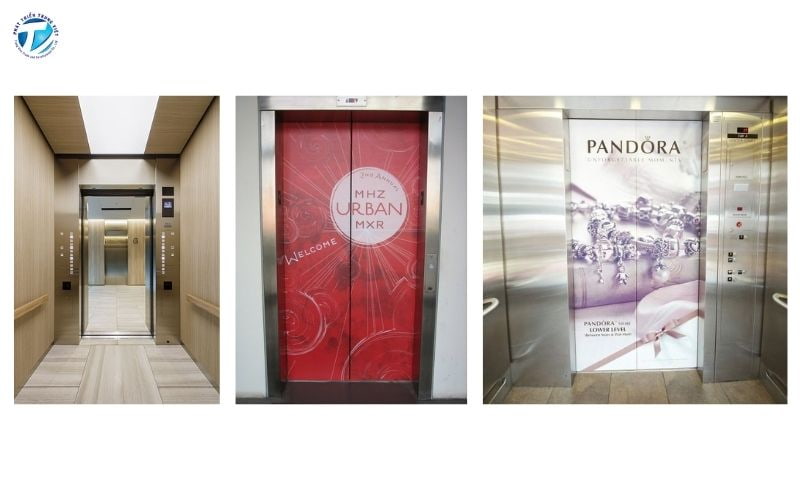 Decal dán kính thang máy